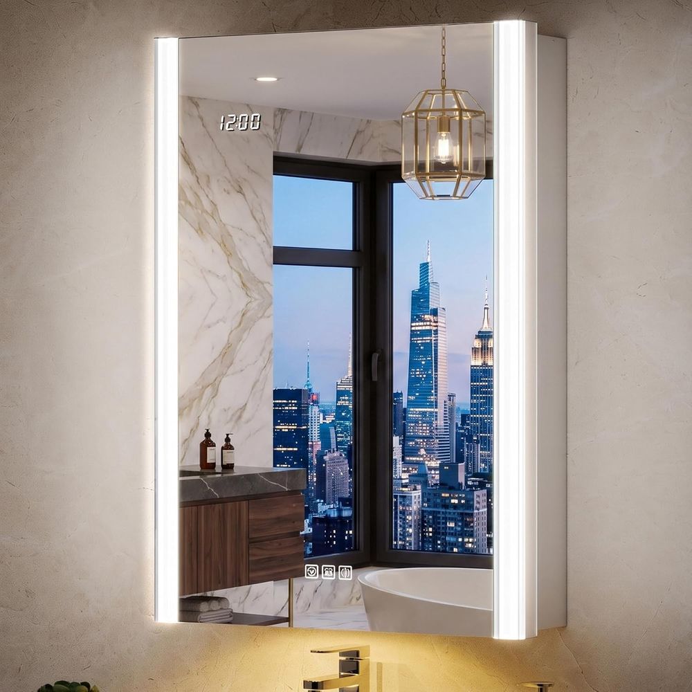 Smart Home Or Smart Home - مرآة خزانة أدوية مضاءة 20x32 مع