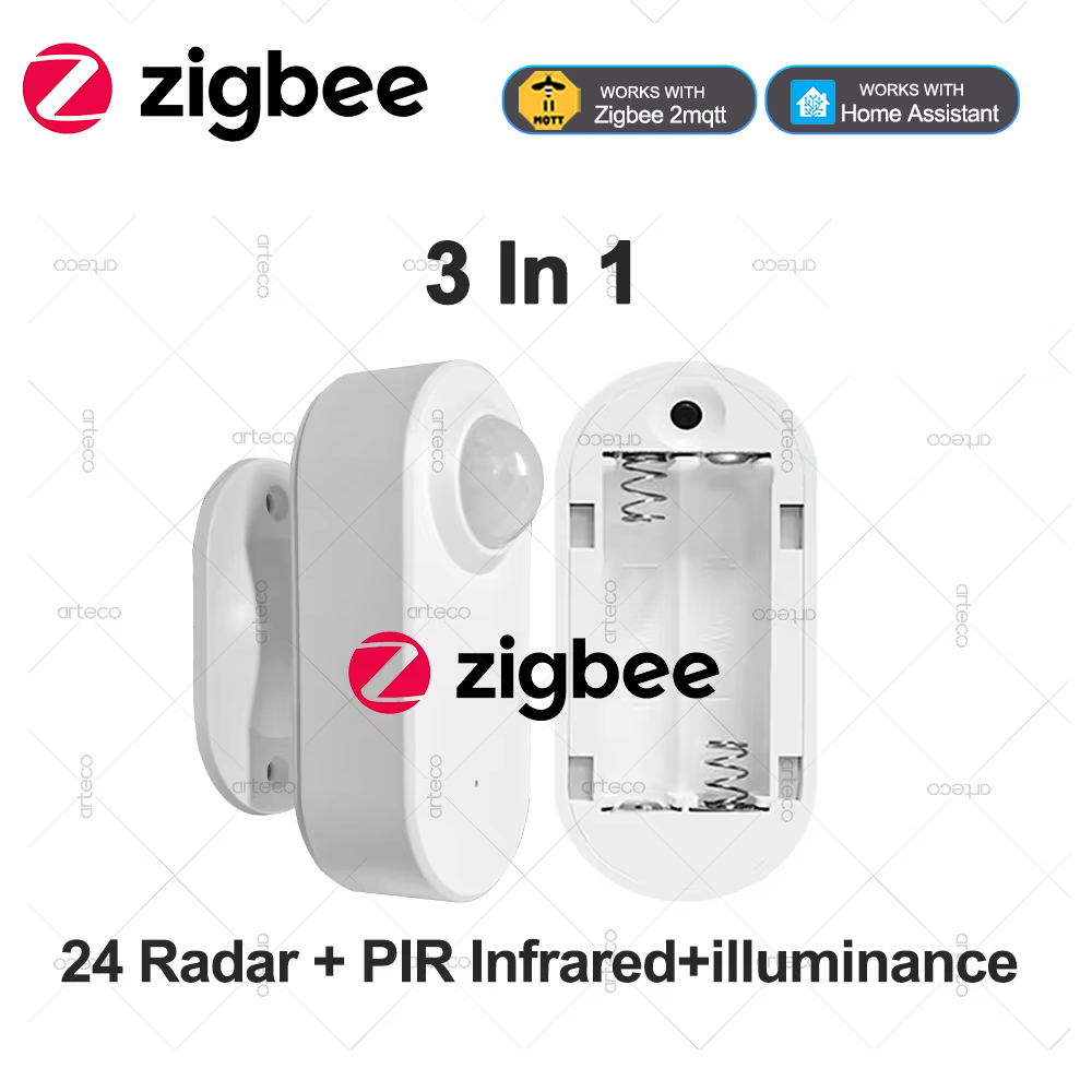 Pir Motion Sensor - 3 في 1 زيجبي وجود الإنسان