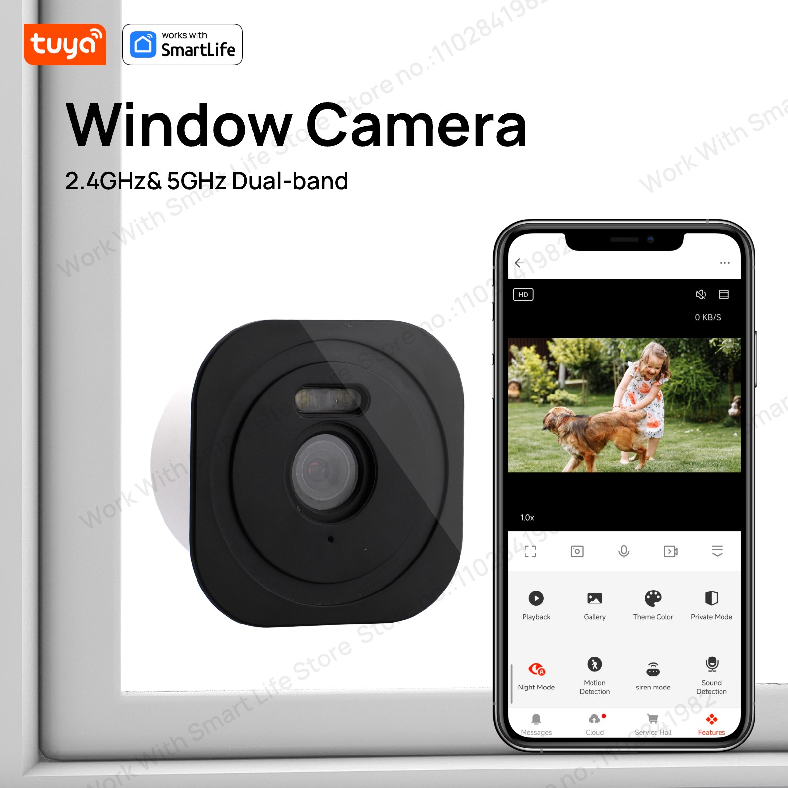 Smart Home Os - كاميرا نافذة Tuya 3MP 2K، 2.4