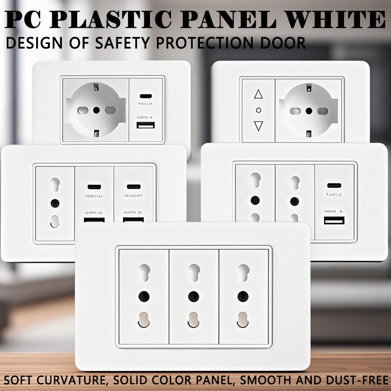 Smart Home Pc - 118 قطعة مقبس لوحة بلاستيكية USB