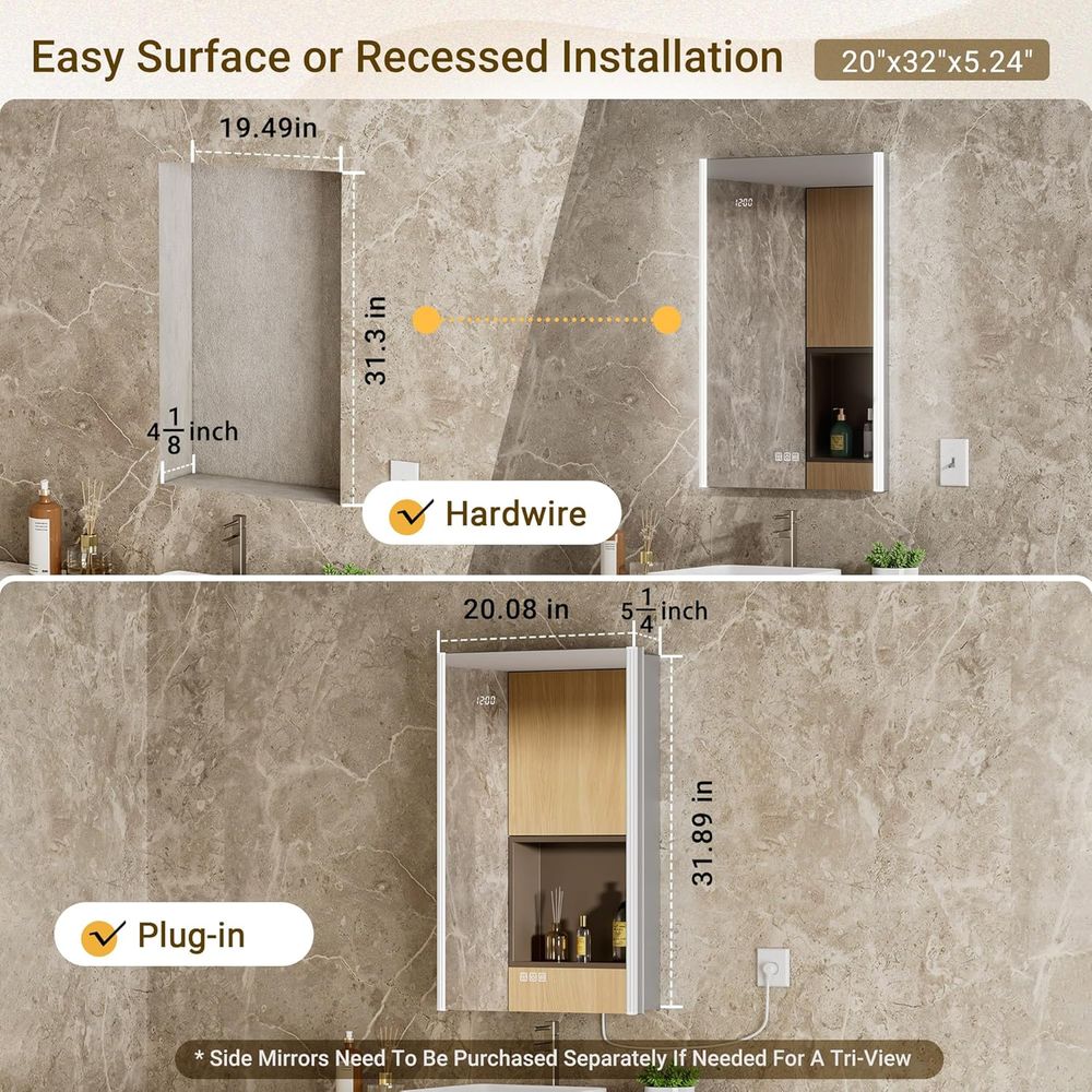مرآة خزانة أدوية مضاءة 20x32 م - مراجعة Smart Home Or Smart Home وسعره