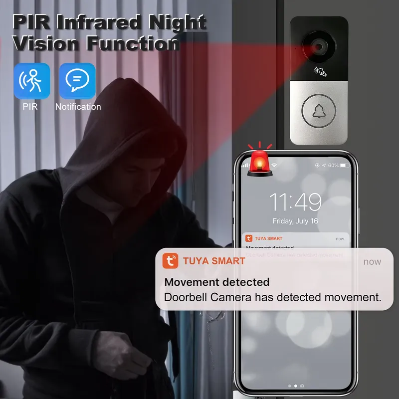 【CHIMU HOME】 جرس باب ذكي بكامي - مراجعة Video Doorbell وسعره