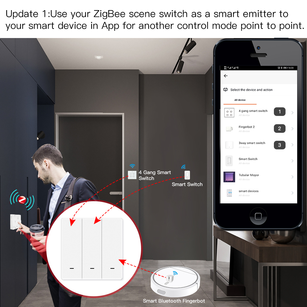 MOES Tuya ZigBee المشهد التبدي - مراجعة Smart Light Switch وسعره