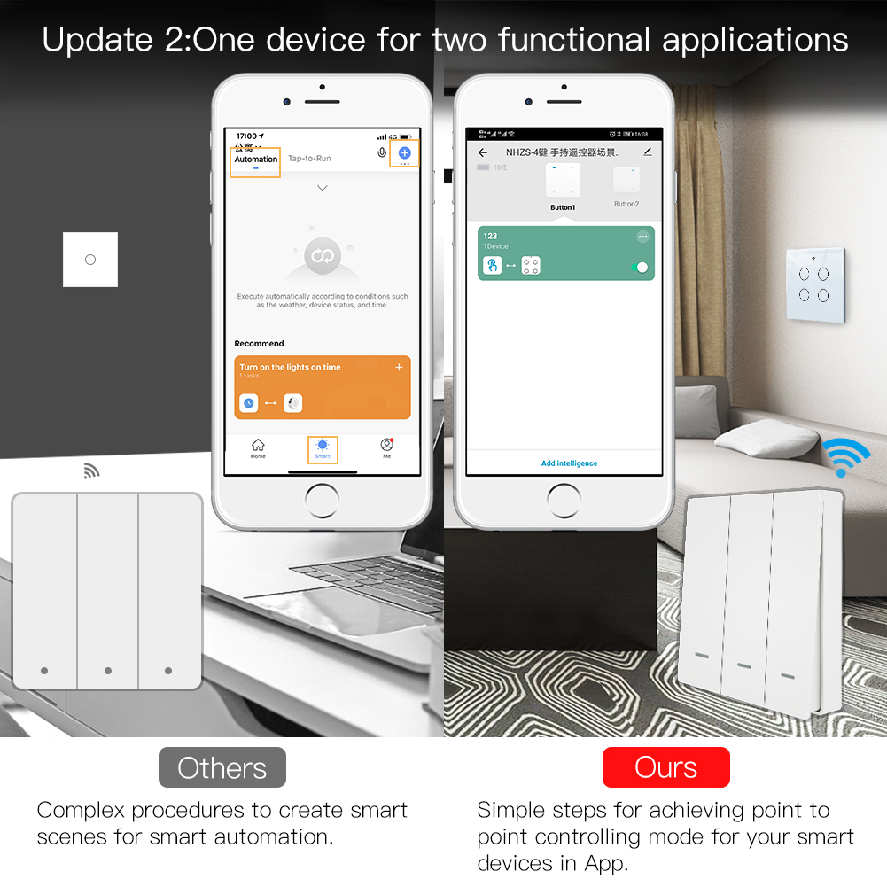MOES Tuya ZigBee المشهد التبدي - مراجعة Smart Light Switch وسعره