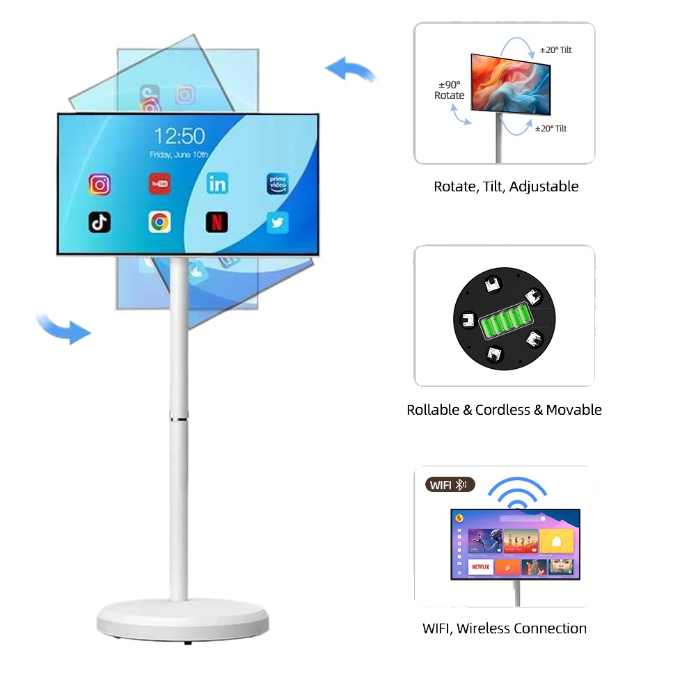 تلفزيون ذكي متحرك 21.5 بوصة مع - مراجعة Smart Home Pc وسعره