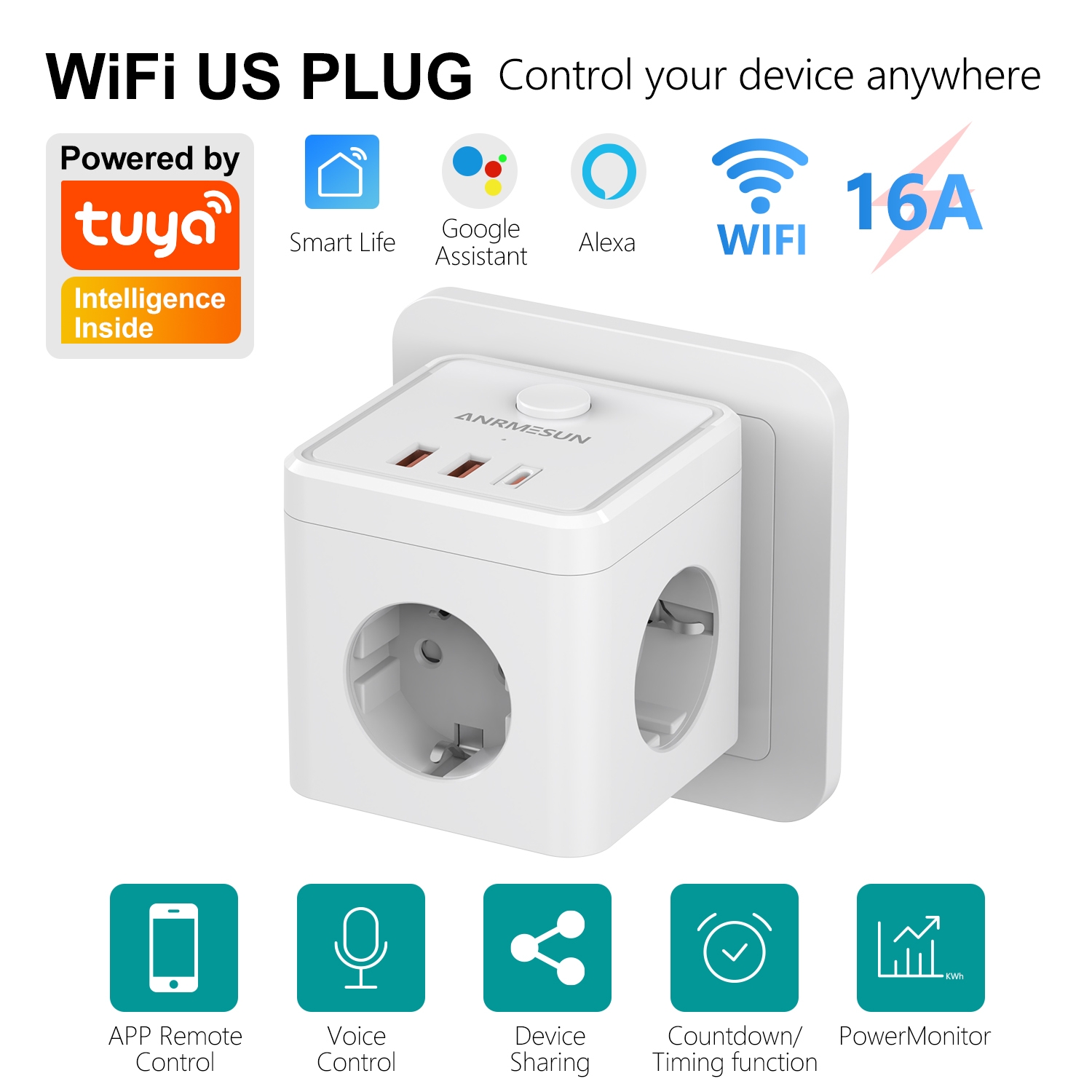 قابس كهربائي أوروبي بثلاثة مخا - مراجعة Smart Home Or Smart Home وسعره